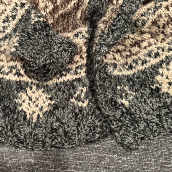 Eddie Bauer Hand-Knitted Fair Isle Wrap Cardigan Alpaca/Wool Blend NWOT S/M - Picture 6 of 7